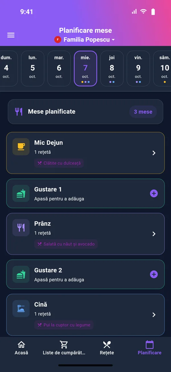 Ecran meal planner