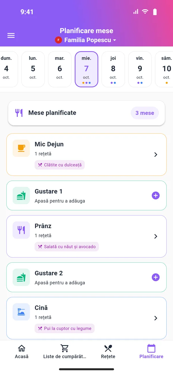 Ecran meal planner